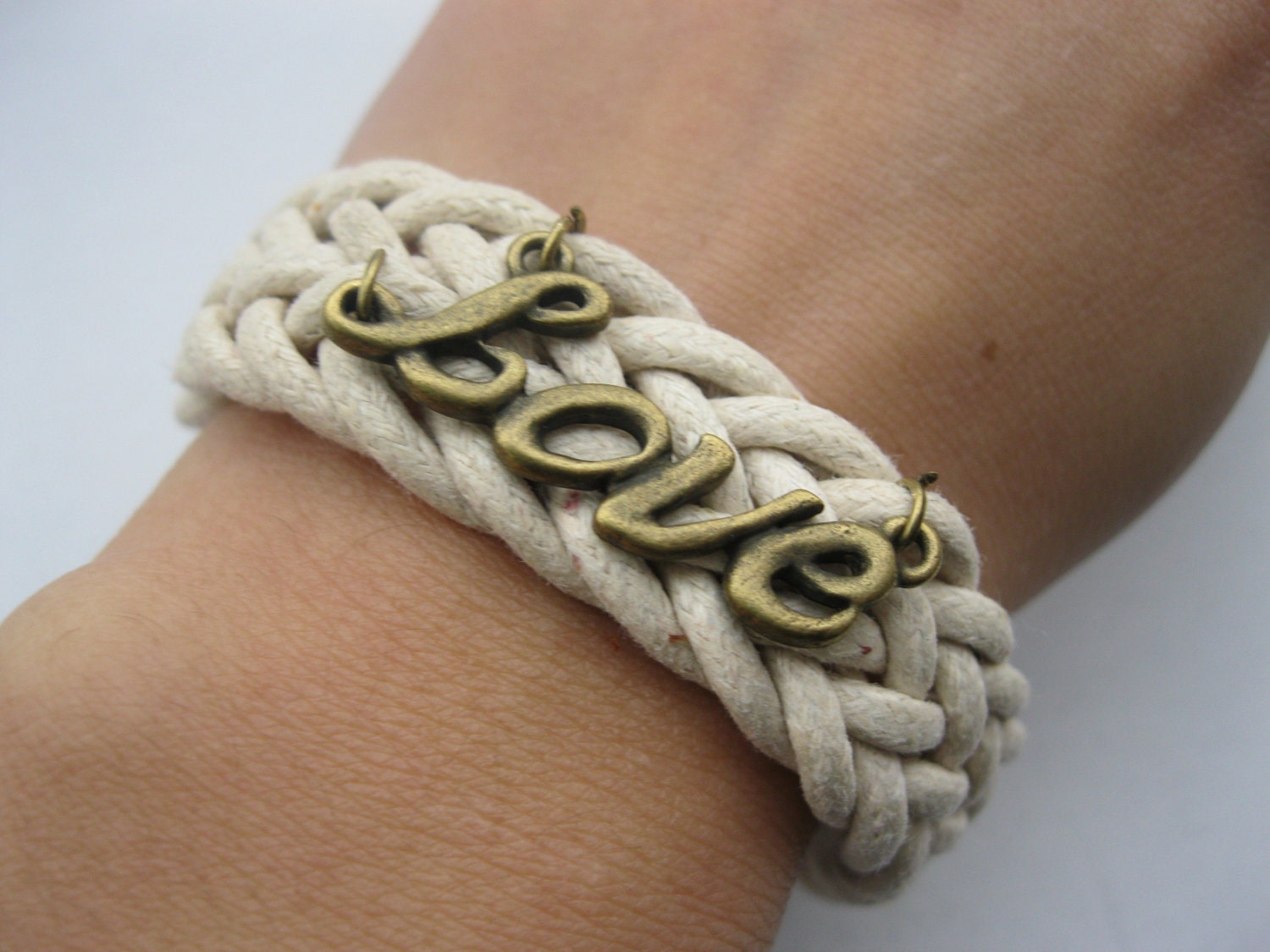 Bracelet-antique love wax cords bracelet,love bracelet