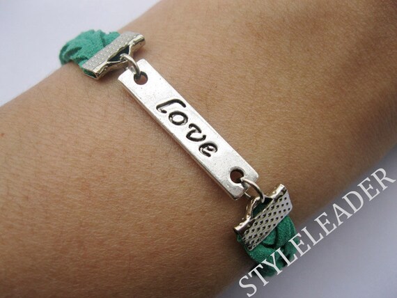 Bracelet-antique silver love bracelet,love braid bracelet