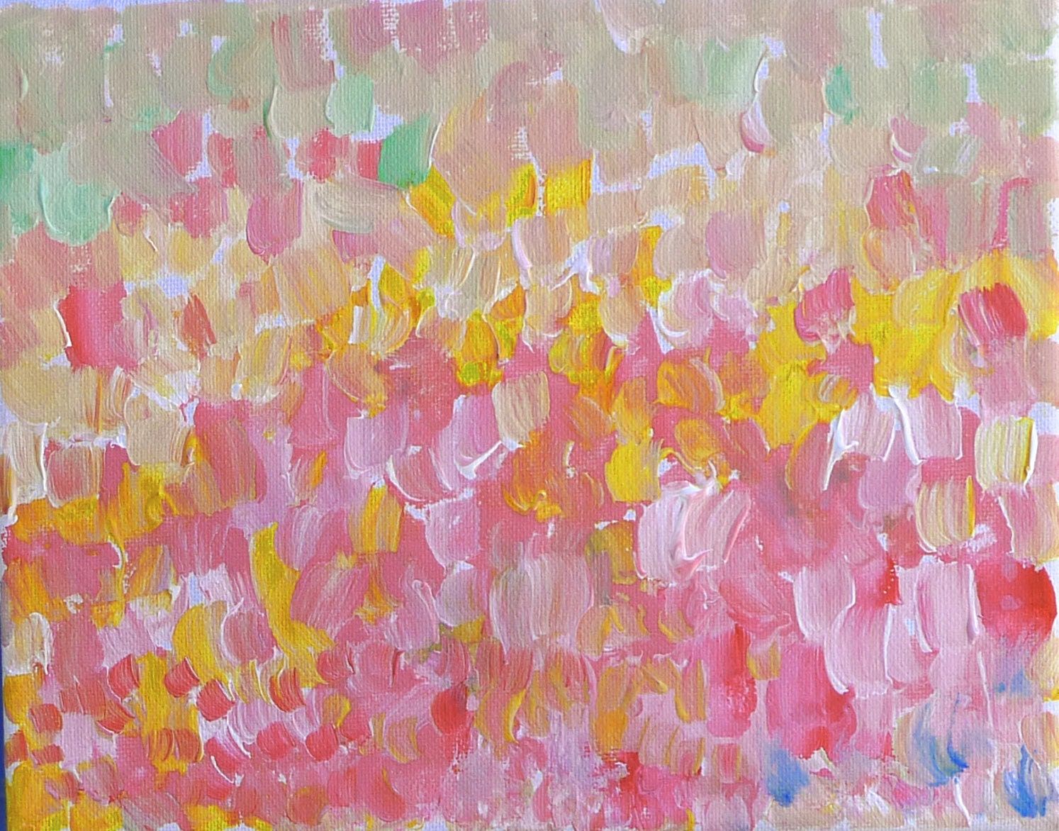 Blooming Never Ends. Original Abstract Acrylic Painting 10" x 8" x 1/2"